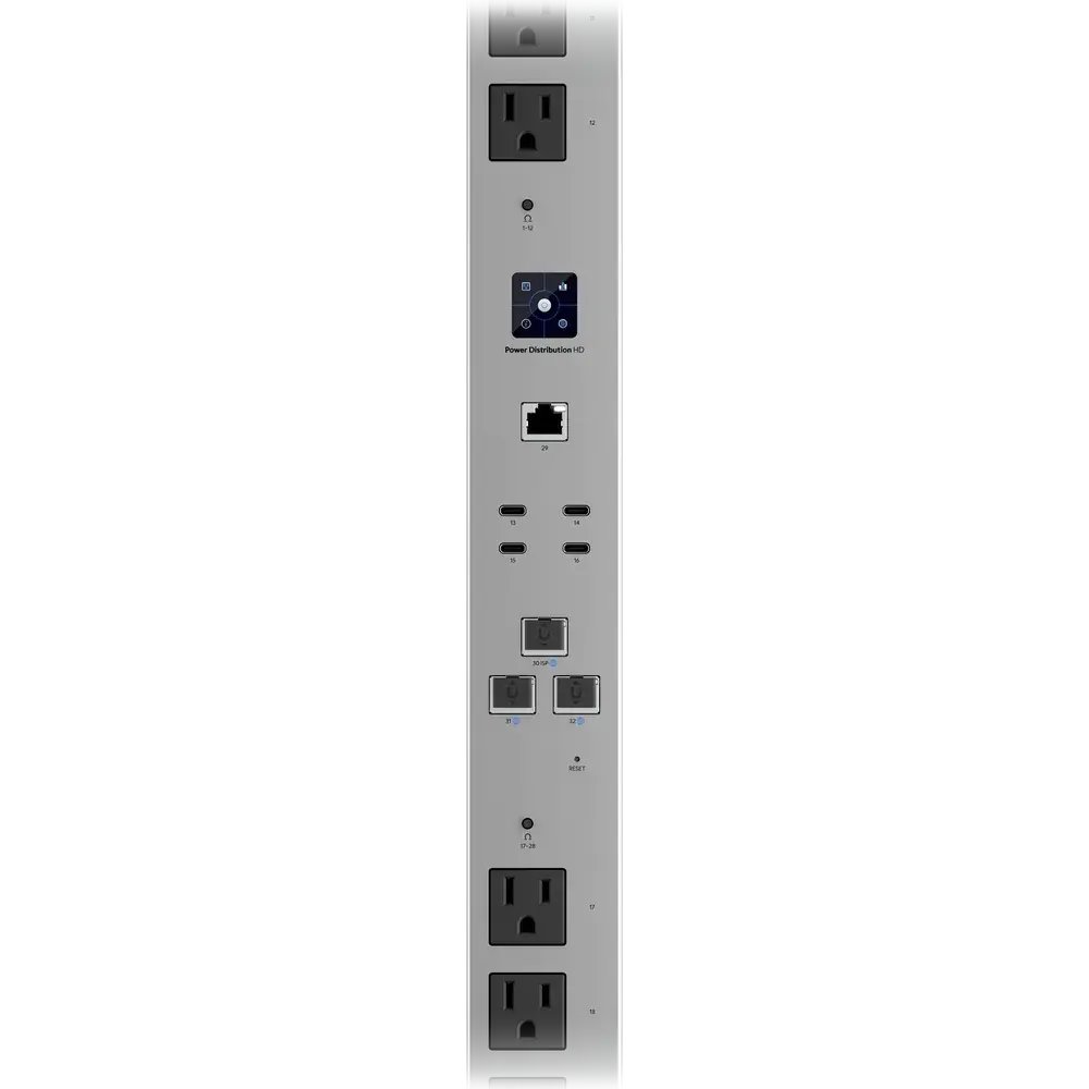Vertical, down the side of a rack, where the front is full